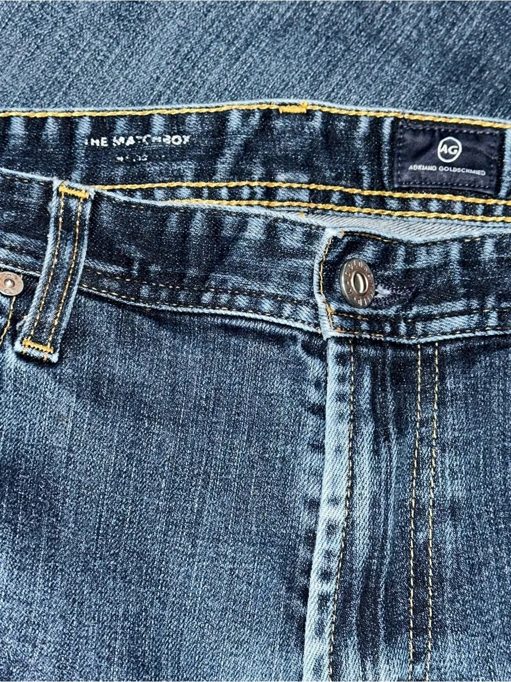 AG Adriano Goldschmied Men’s Size 38 x 30 The Matchbox Hemmed Straight Jeans